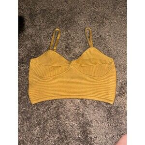 Aerie yellow cropped cotton top